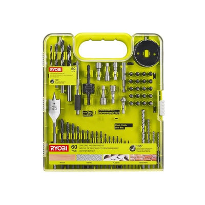 RYOBI RAKDD60 Set mit 60 Teilen zum Bohren und Schrauben