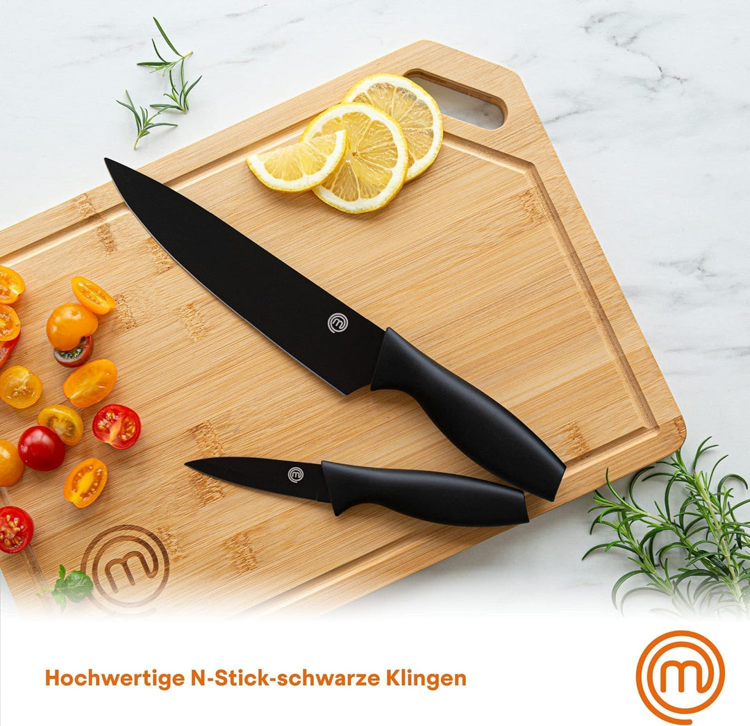 MasterChef Messerset, Küchenmesser Set ink. Kochmesser, Gemüsemesser, Schälmesser, Schneidemesser &