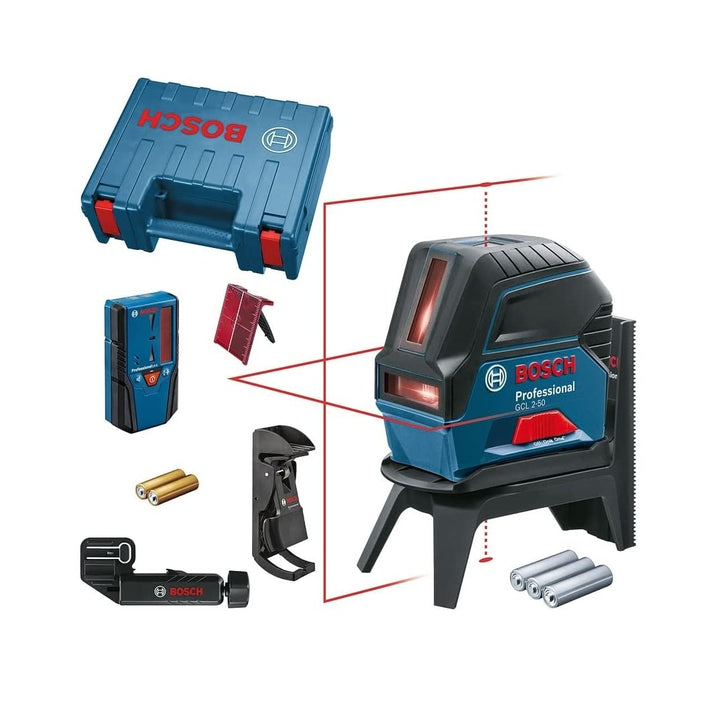 Bosch Professional Kreuzlinienlaser GCL 2-50 (5x AA Batterien, Arbeitsbereich: 50m, im Handwerkerkof