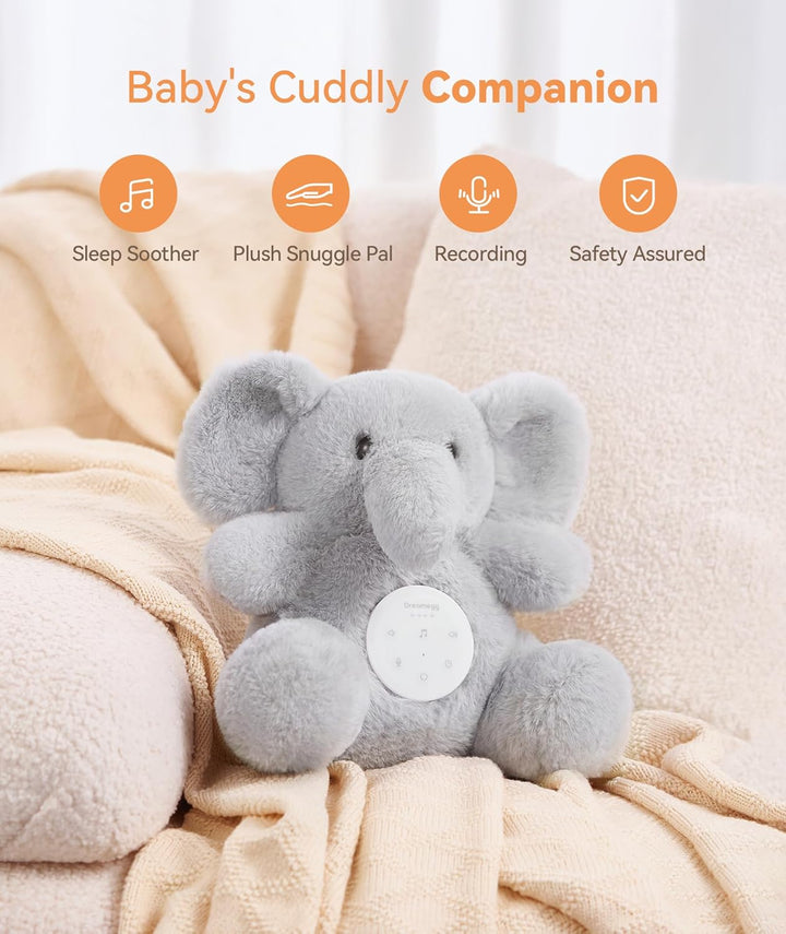 Dreamegg Einschlafhilfe Babys mit 21 Sounds & Aufnahmefunktion | Kuscheltier Baby mit Abnehmbares So
