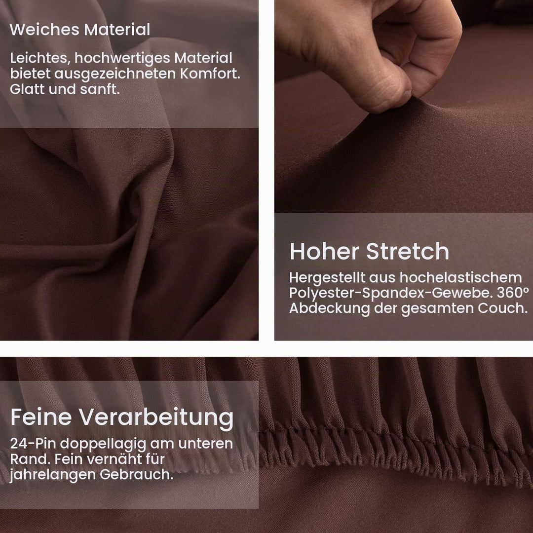 ShowyLive Sofa Überzug Couch Überzug 2er Set für Ecksofa L-Form Sofabezug 3 Sitzer+3 Sitzer, mit 2 S