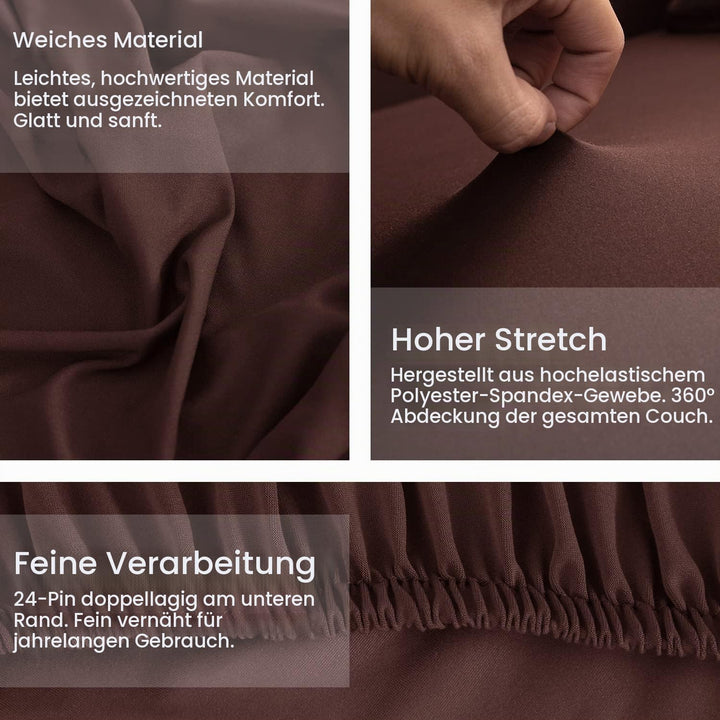 ShowyLive Sofa Überzug Couch Überzug 2er Set für Ecksofa L-Form Sofabezug 3 Sitzer+3 Sitzer, mit 2 S