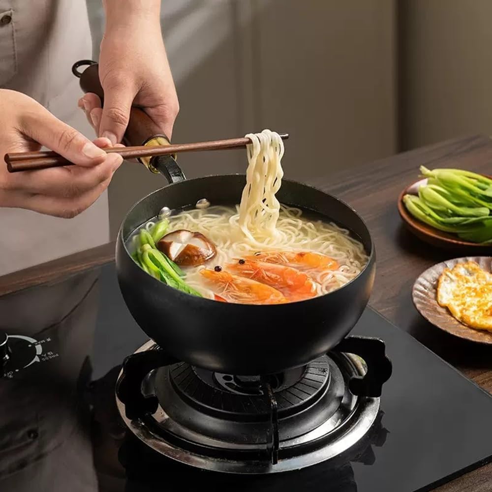 Unbeschichtete Eisenpanne,Eisen Wok, 24cm Hand-Schmiede Antikleber | Eisen Pfanne ohne Beschichtung,