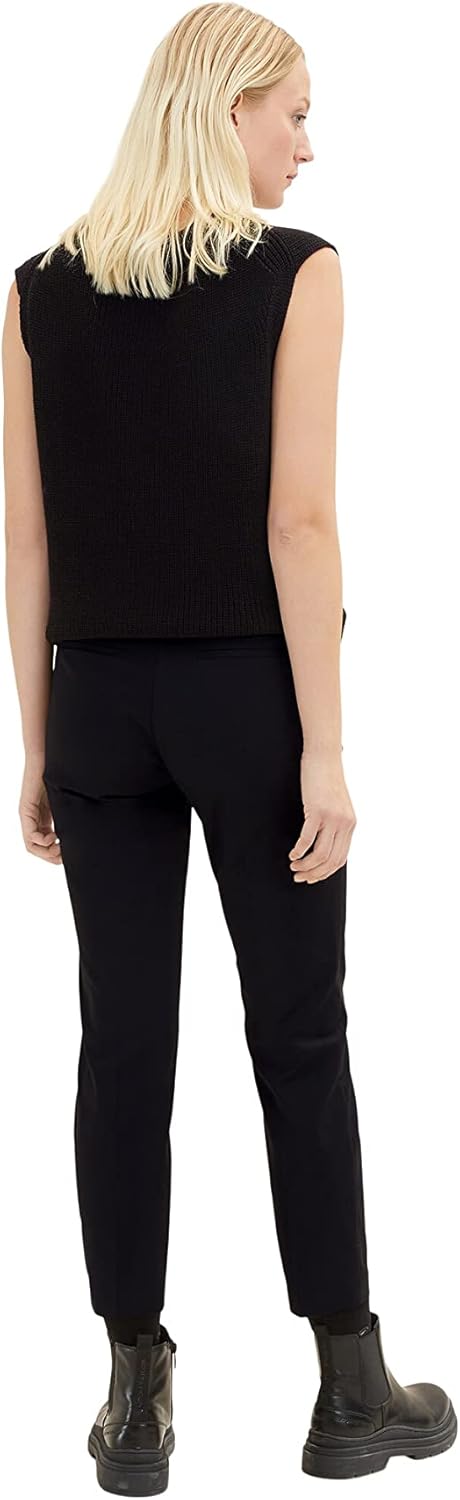 TOM TAILOR Damen Mia Slim Fit Chinohose 40W / 28L 14482 - Deep Black, 40W / 28L 14482 - Deep Black
