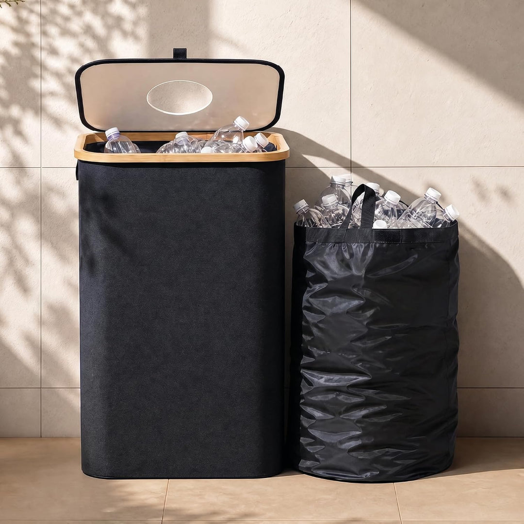 Pfandflaschen Behälter - Pfandsammler - Pfandflaschen Sammelbehälter Schwarz, Schwarz