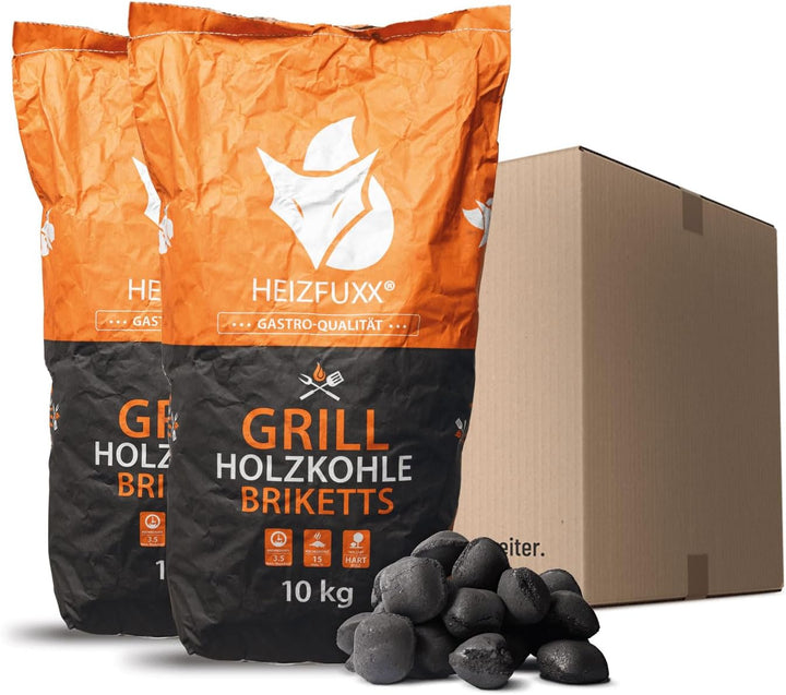 HEIZFUXX Grillholzkohlebriketts Kohle Hartholz BBQ Gastro Restaurant Grill Smoker Steakhouse Brikett