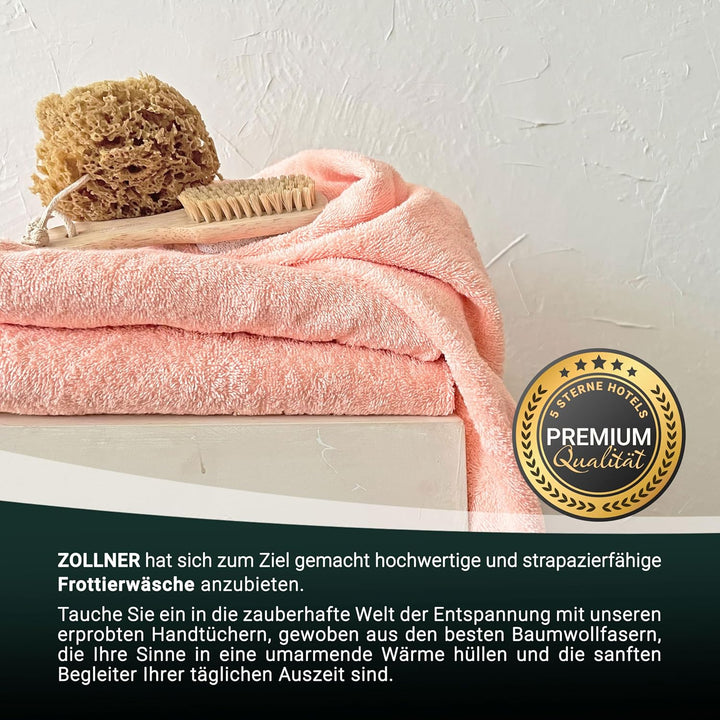 ZOLLNER 4er Set Handtücher - weiche und saugstarke Gästehandtücher - waschbar bis 95°C - Baumwolle -