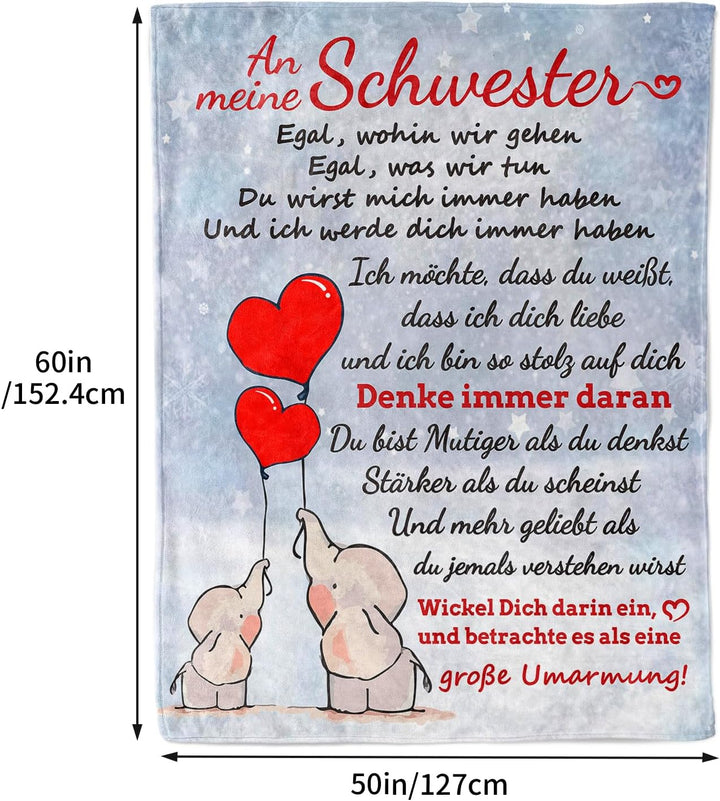 Schwester Geschenk, Flanell Decke Geburtstagsgeschenk für Beste Schwester, Weihnachten Geburtstag Ho