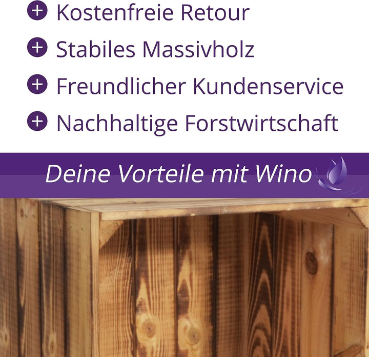 Weinregal Wino Set aus Holz - Geflammt Komboset