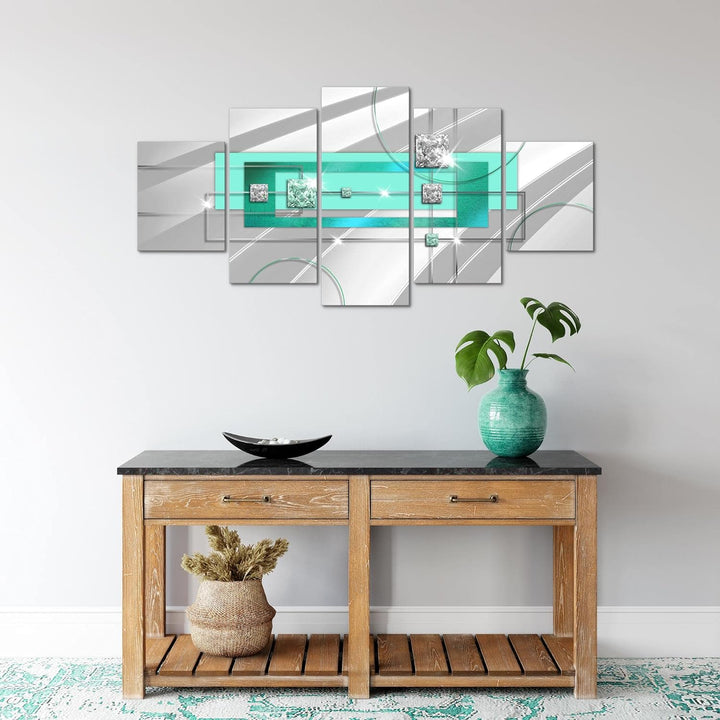 Runa Art Wandbilder Abstrakt 5 Teilig Bild auf Vlies Leinwand Deko Wohnzimmer Schlafzimmer Ornamente
