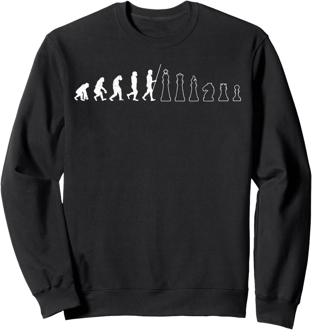 Schach Spieler Lustiges Evolution Brettspiel Schachfigur Sweatshirt