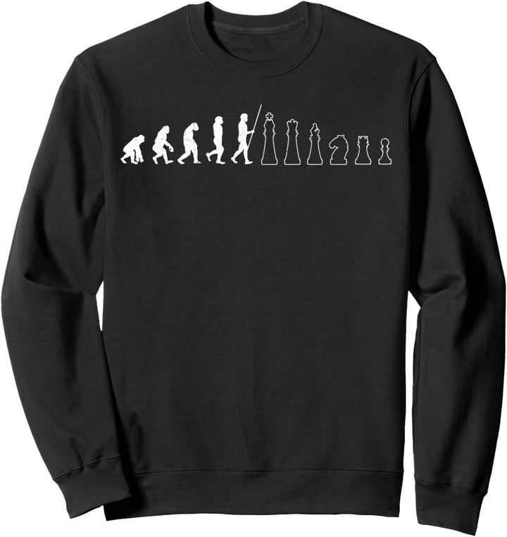 Schach Spieler Lustiges Evolution Brettspiel Schachfigur Sweatshirt