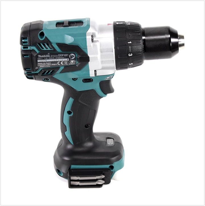 Makita DDF481Z Akku-Bohrschrauber 18 V (ohne Akku, ohne Ladegerät), Blau, Silber ohne Akku ohne Lade