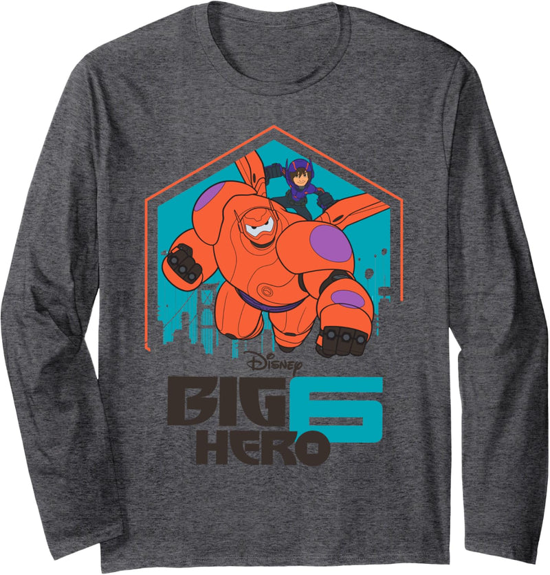 Disney Big Hero 6 Baymax City Overview Langarmshirt