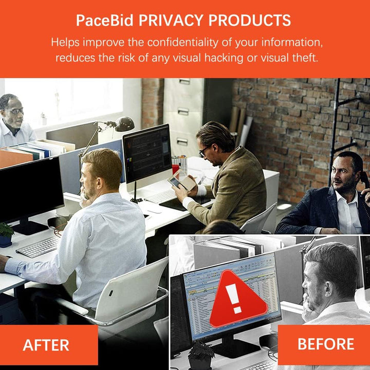 PaceBid 23-24 Zoll Monitor Blickschutzfilter I Privacy Filter für Computer I Desktops Blickschutzfol