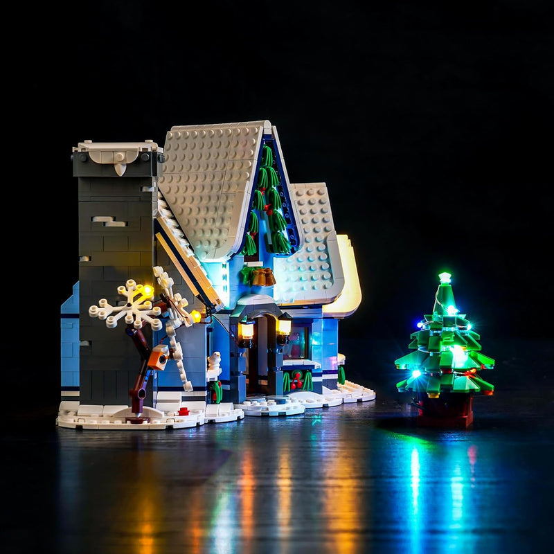 BrickBling Led Licht Set Kompatibel mit Lego 10293 Santa’s Visit (Kein Modell), Dekorationsbeleuchtu