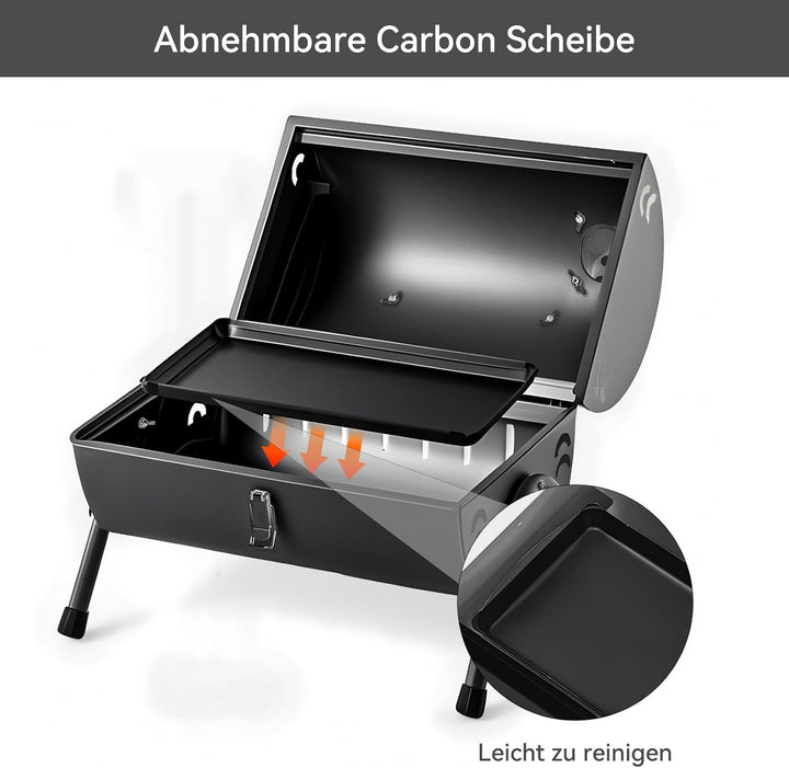 BBQ Grill Tragbar Grill Holzkohlegrill Klappbar Camping Grill Doppelseitig Räuchergrill für Outdoor