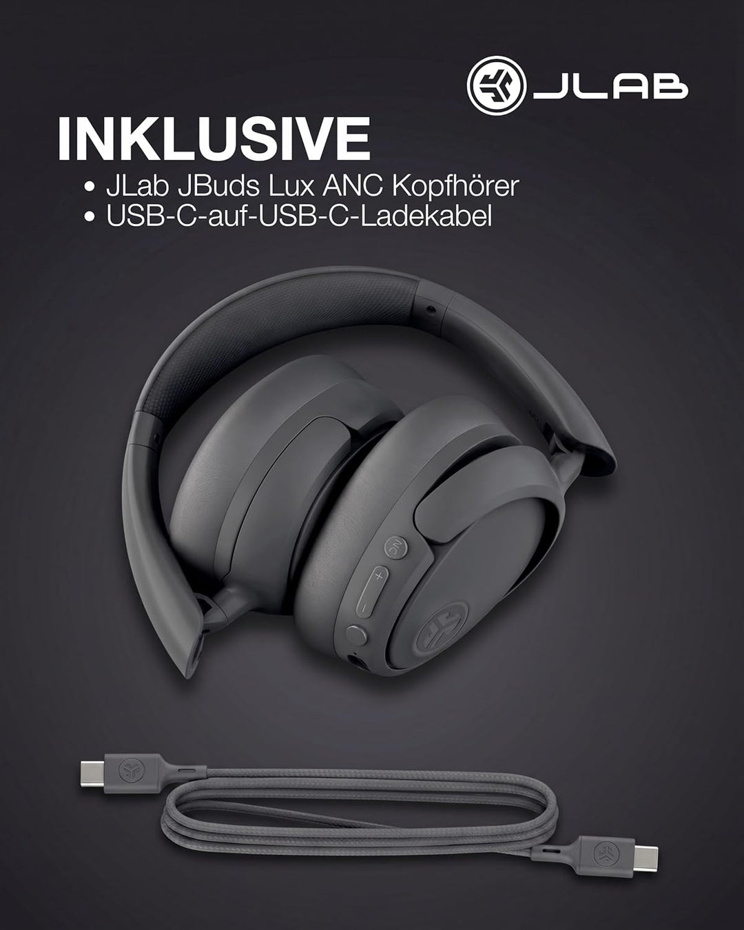 JLab JBuds LUX ANC Smart Noise Cancelling Over Ear Kopfhörer Bluetooth kabellos mit Mikrofon und akt