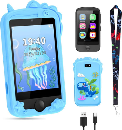 Mingfuxin Kinder Handy, Pretend Smartphone für Kinder Mädchen Jungen, 2,8 Zoll Touchscreen Telefon U