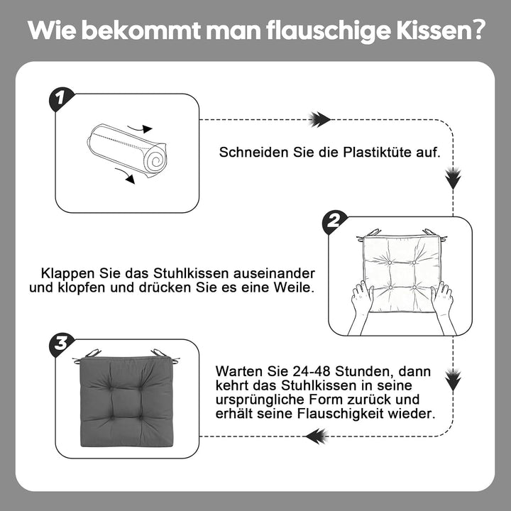 2er Set Sitzkissen Outdoor wasserdicht 45x45x8 cm – UV-beständige Polster für Gartenstühle, Terrasse