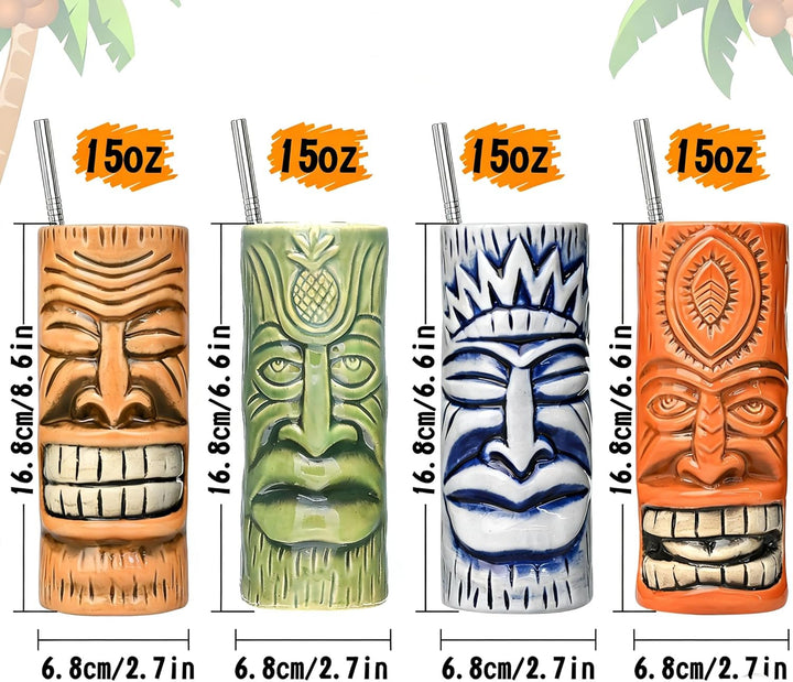 SuproBarware Tiki Mugs Set of 4 (TJB4-4), Tjb4-4