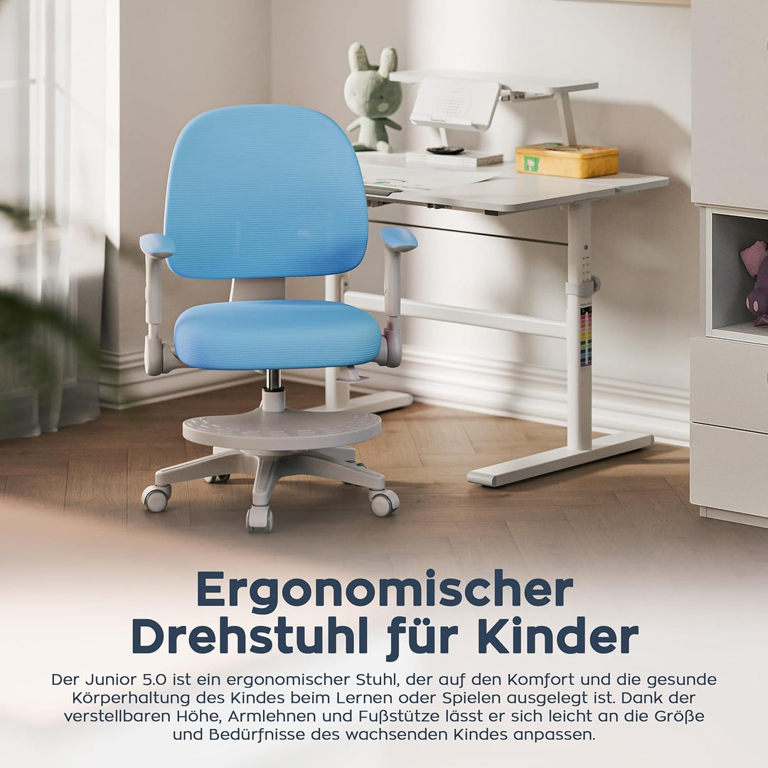 MARK ADLER Junior 5.0 Blue | Kinder Schreibtischstuhl Ergonomischer Bürostuhl Kinderdrehstuhl Jugend