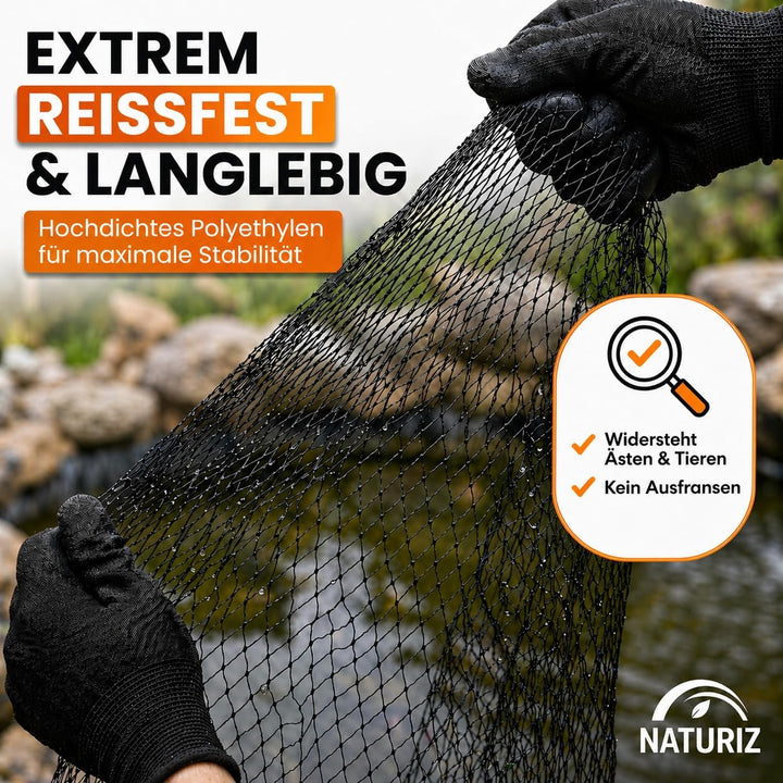 Teichnetz & Vogelschutznetz robust - 15x15mm feinmaschig - UV & witterungsbeständig - Netz gegen Vög