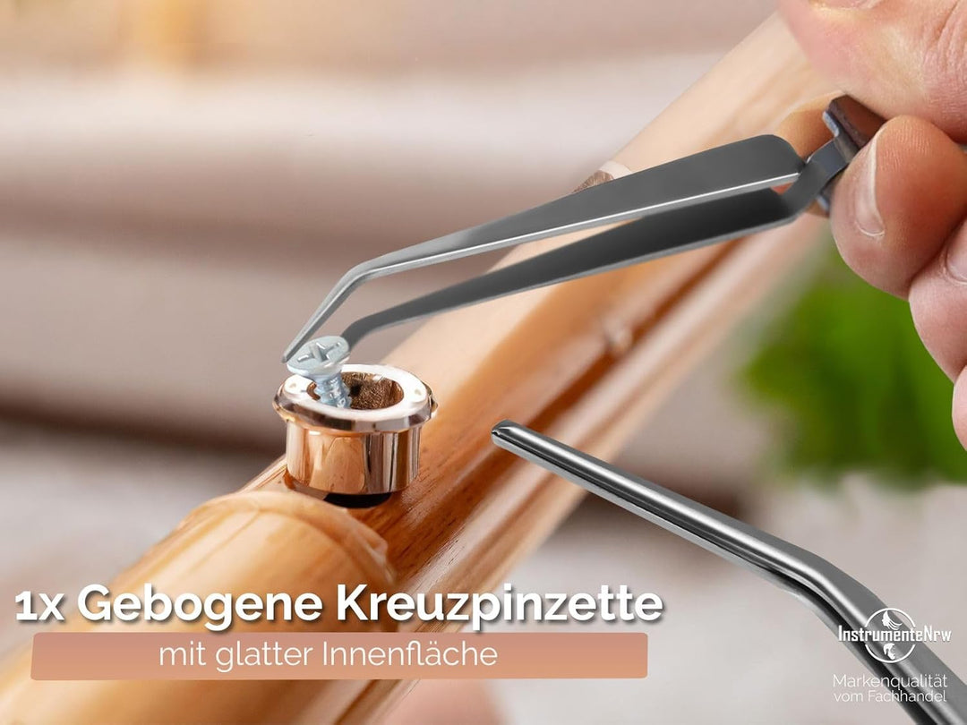 Klemmpinzetten Set Kreuzpinzette Lötpinzette Technische Pinzette Gerade Abgewinkelt Gebogen glatte S