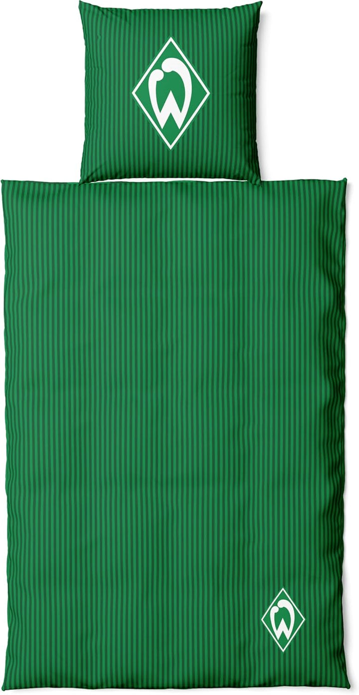 SV Werder Bremen - Wendebettwäsche Streifen - 100% Baumwolle - GOTS - 135 cm X 200 cm