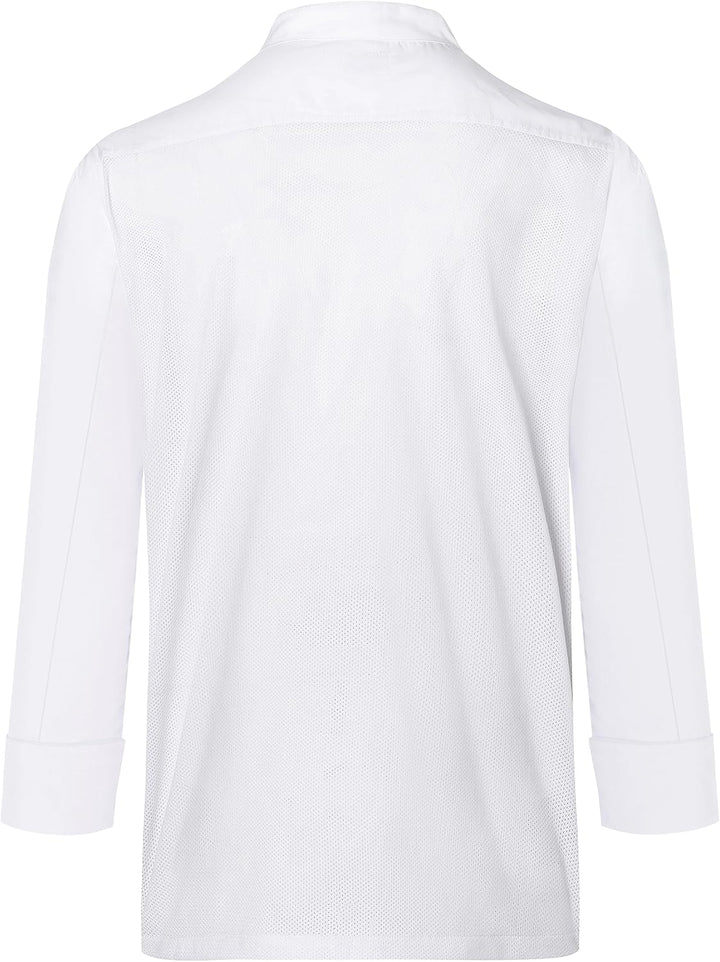 Karlowsky Langarm Überwurf-Kochhemd Basic Damen Herren Unisex 65% Polyester / 35% Baumwolle XS Weiss