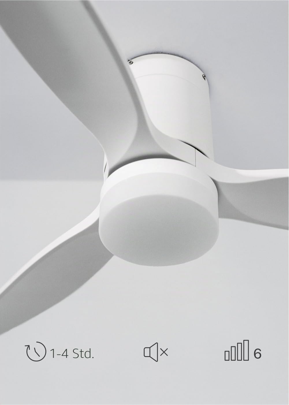 CREATE / WINDCALM S/Deckenventilator ABS mit Beleuchtung Weiss mit WLAN und Fernbedienung / 40W, lei