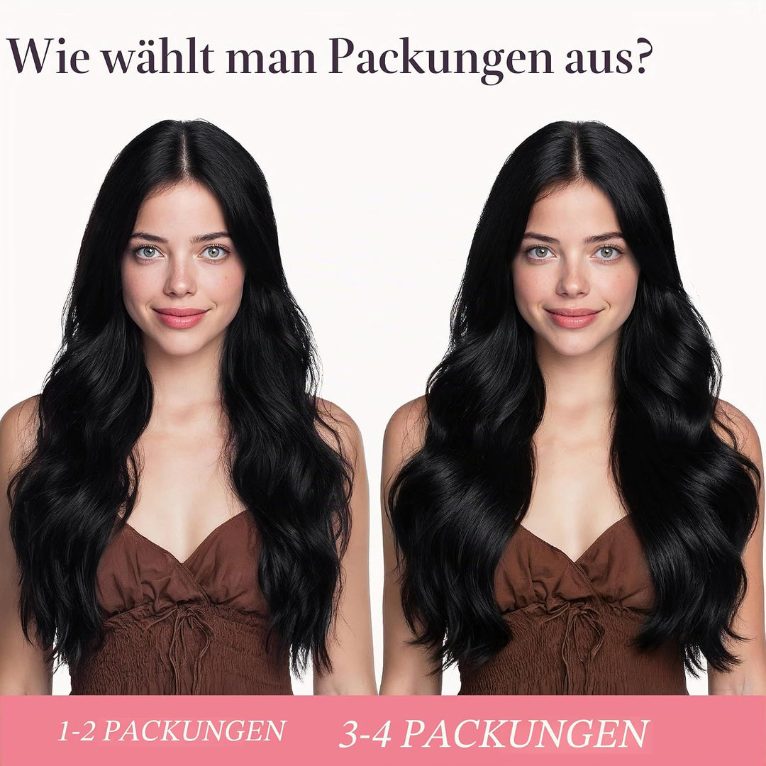 GOO GOO Tape in Extensions Echthaar, Natürliches Schwarz 20pcs 50g 50cm, Real Remy Echthaarverlänger