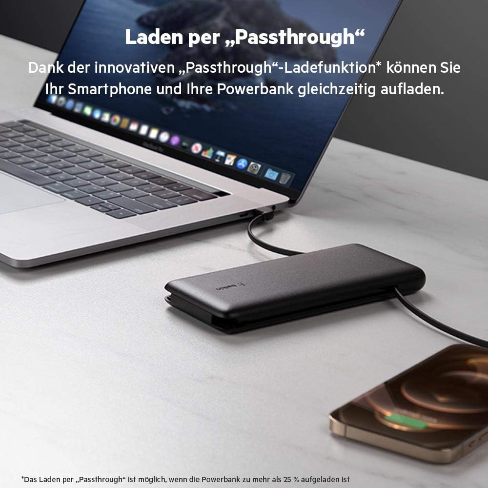 Belkin BOOSTCHARGE Plus 10K tragbares Ladegerät und Powerbank (10.000 mAh mit integriertem Lightning