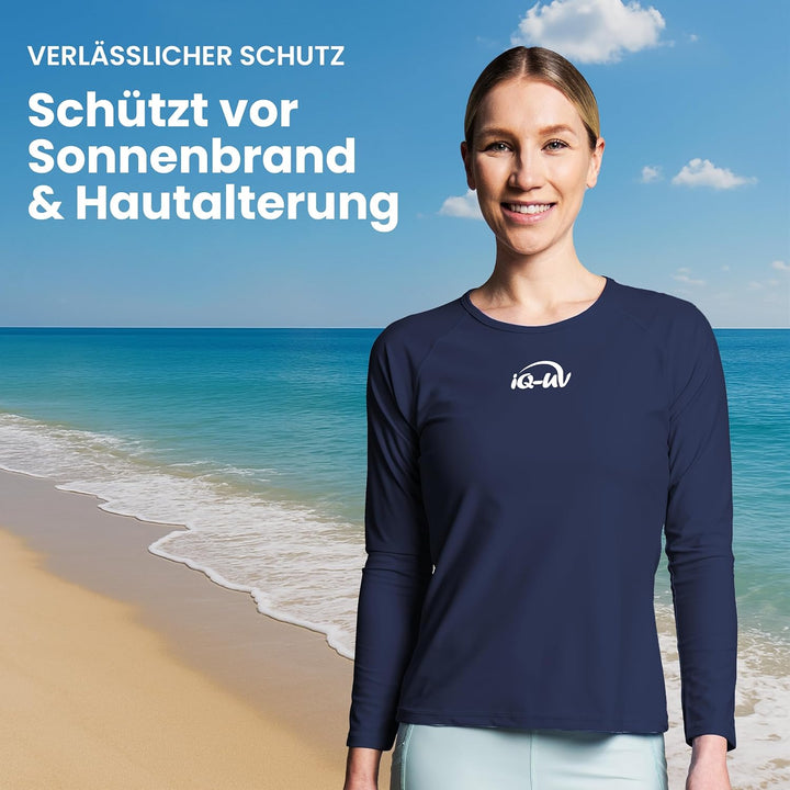 iQ-UV Shirt Langarm Damen iQ Company UV Schutz Bekleidung Wasser Schnorcheln recycelt XS Blau (Navy)