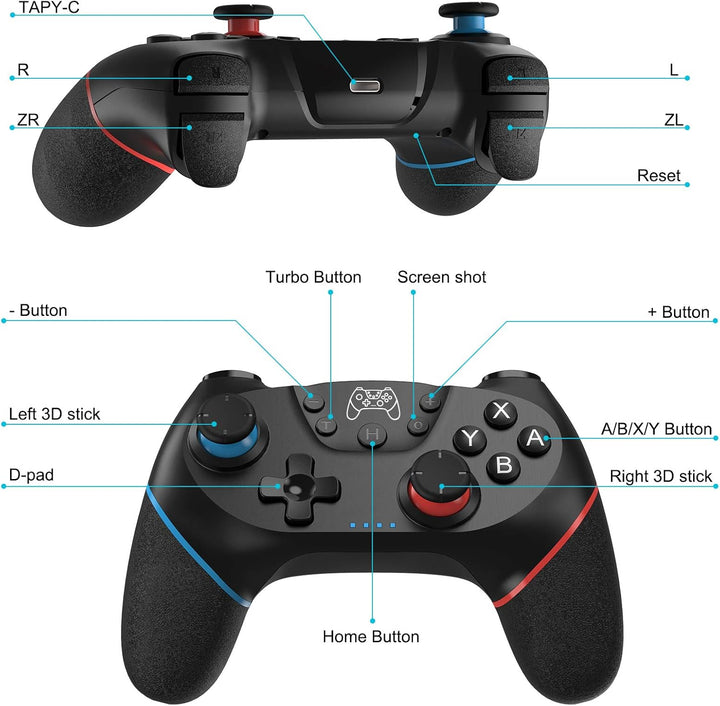UPDATE-VERSION Controller für Switch/Switch 2/Lite/OLED, Controller für Switch Pro mit Aufwachen, Wi