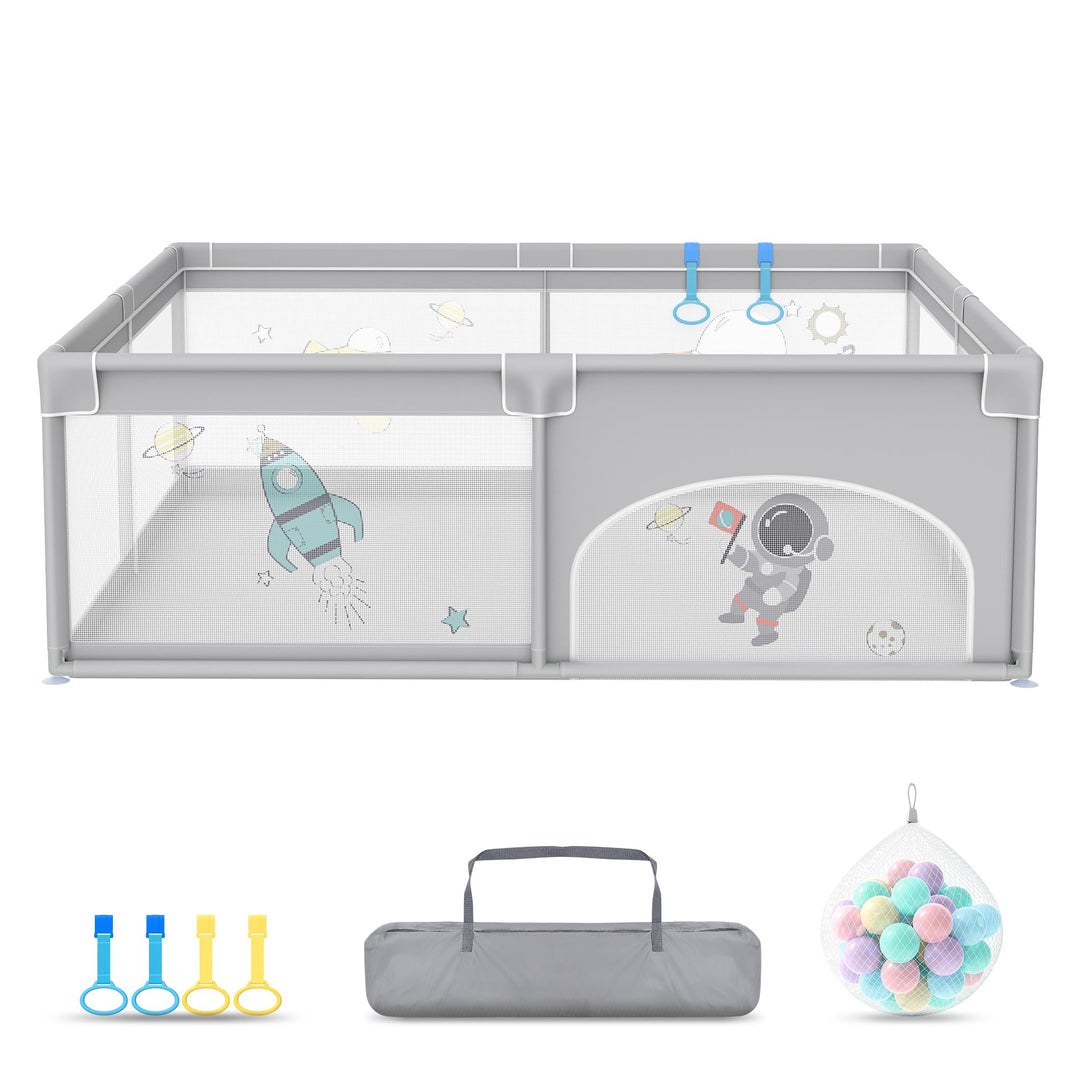 Froadp Laufgitter Baby Laufstall Playpen, Kinderlaufstall mit Tür,Oxford Sicherheitsspielplatz Schut