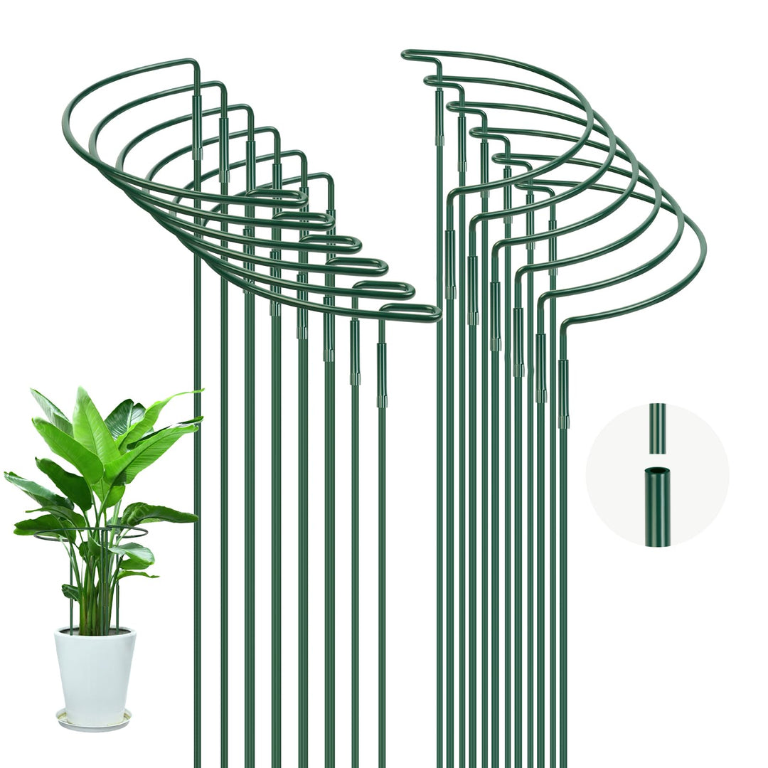 OFFCUP Pflanzenstützen, 12 Stück Pflanzenhalter Ringkäfig 30 * 60CM Staudenhalter Halbrund Metall St