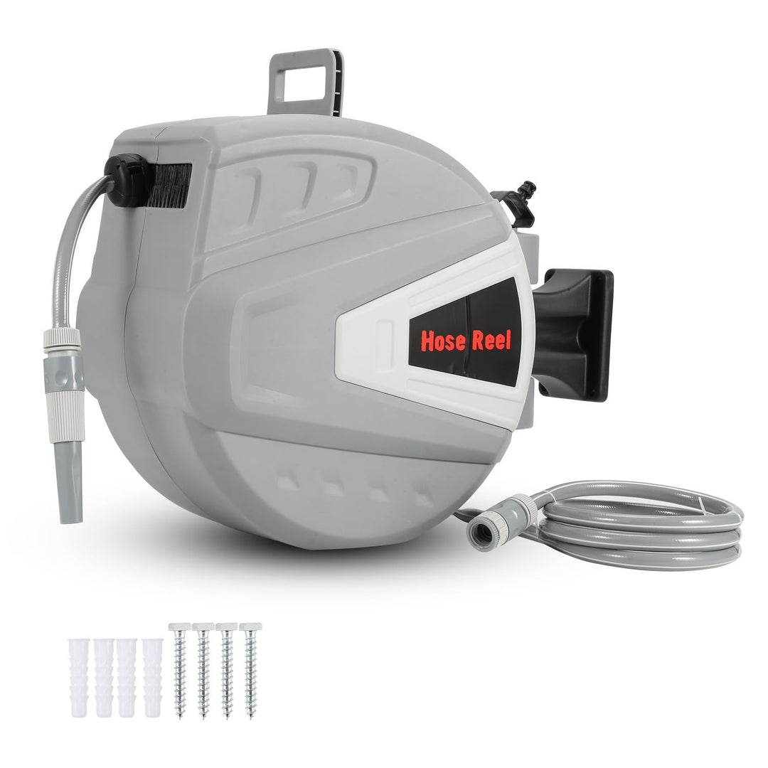 Schlauchtrommel Schlauchbox 20+2m, Automatik Schlauchaufroller 180°,Wand-Schlauchbox mit Handbrause