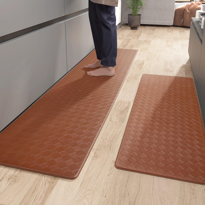 Color G Küchenläufer 44 x 120 + 44 x 180 cm, Anti-Müdigkeit Küchenteppich Waschbar rutschfest, Leder