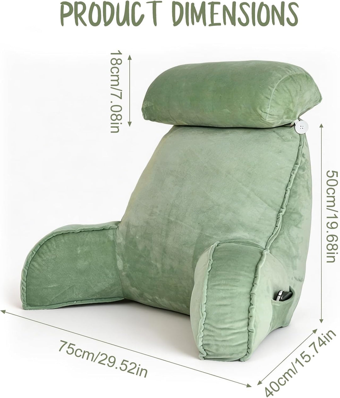 FARYODI Extra Grosses Lesekissen mit Abnehmbarer Hülle, Gefüllt mit Hohlfaser, Ergonomisches Rückens
