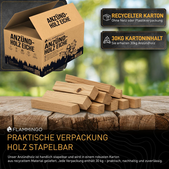 30kg Anzündholz Anfeuerholz Anmachholz Brennholz Kaminholz Ofenholz Smoker Grill BBQ Trocken Ofenfer
