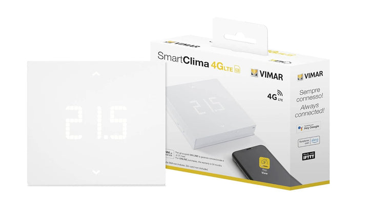 Vimar 02913 Smart LTE-Thermostat, kompatibel mit den Sprachassistenten Alexa und Google, lokale Steu