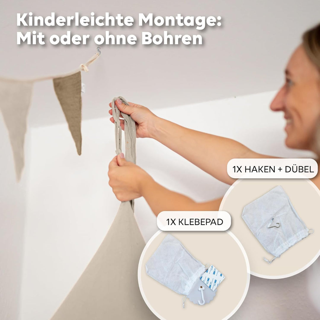 Baldachin Kinderzimmer mit Goldapplikation [in 12 Farben] Betthimmel aus 100% Baumwolle Musselin Mäd