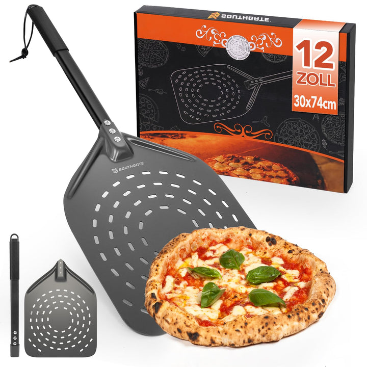 SOUTHGATE 12 Zoll Perforierter Pizzaschieber, Pizzaschaufel aus Hart Eloxiertes Aluminium, Pizza Sch