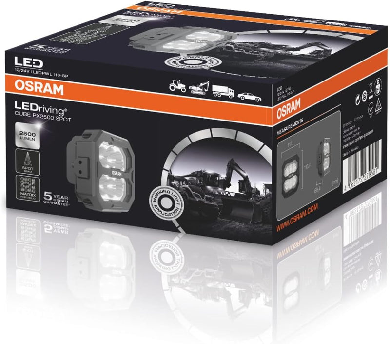 OSRAM LEDriving® Cube PX2500 Spot, LEDPWL110-SP, OFF ROAD, LED Arbeitsscheinwerfer, 2500 Lumen, Falt