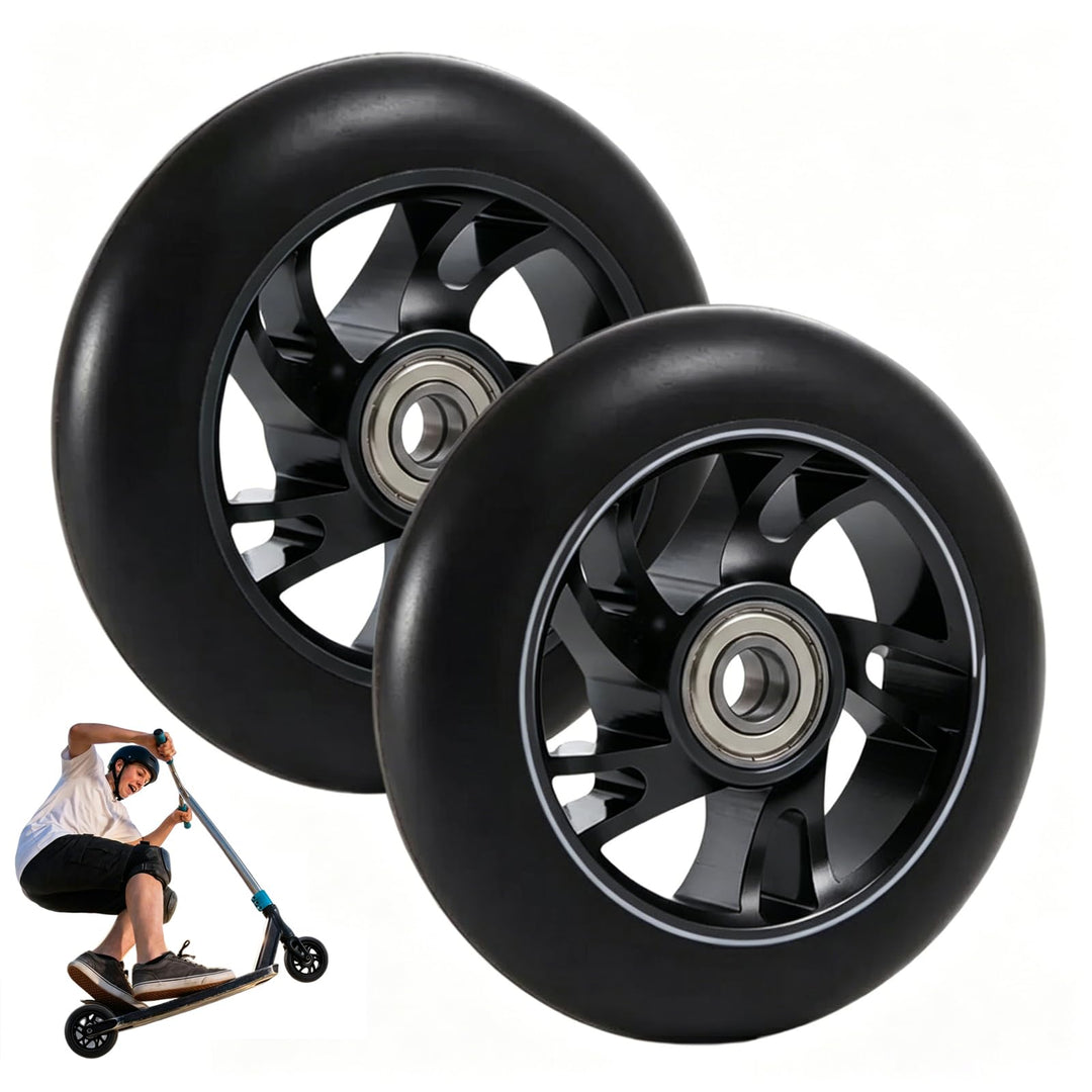 100mm Stunt Scooter Reifen 2 Stück, Scooter Reifen mit ABEC-9 Kugellager & Aluminiumkern, Ersatzräde