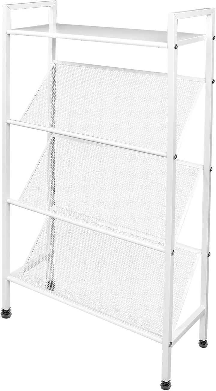 Schuhregal Schmal, Schuhregal Platzsparend Metall Weiss, Schuhablage mit 4 Ebenen für Eingangsbereic