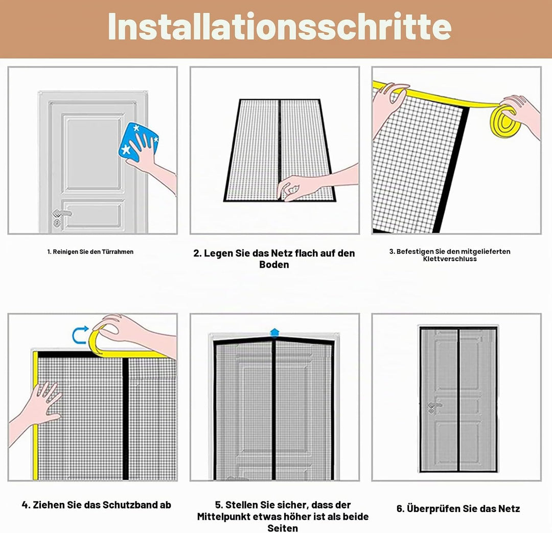 Fliegengitter Tür 100x250 cm, Magnet Fliegengitter Balkontür Ohne Bohren, Geeignet für Balkontüren,