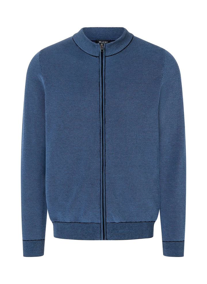Maerz Herren Biobaumwolle Strickjacke 58 Blau (Blue Grape 331), 58 Blau (Blue Grape 331)
