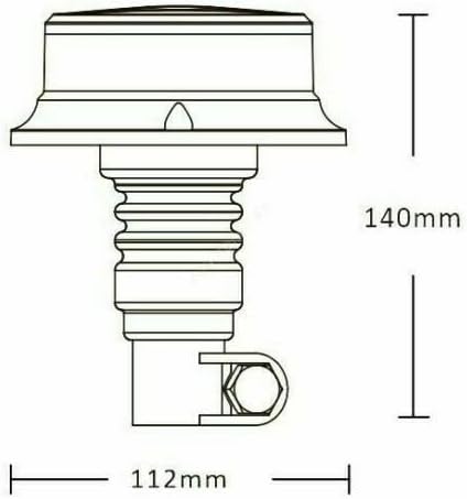 MelTruck® Orange Warnleuchte Rundumleuchte 18 LED 3x Blitzmuster m. Aufsteckrohr T